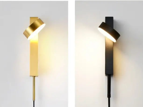 Minimalist black & brushed brass wall lamps bedroom dimmer switch