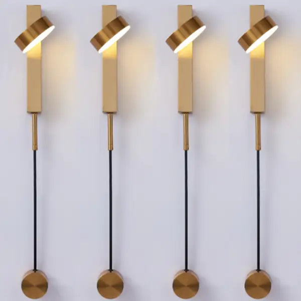 Minimalist black & brushed brass wall lamps bedroom dimmer switch