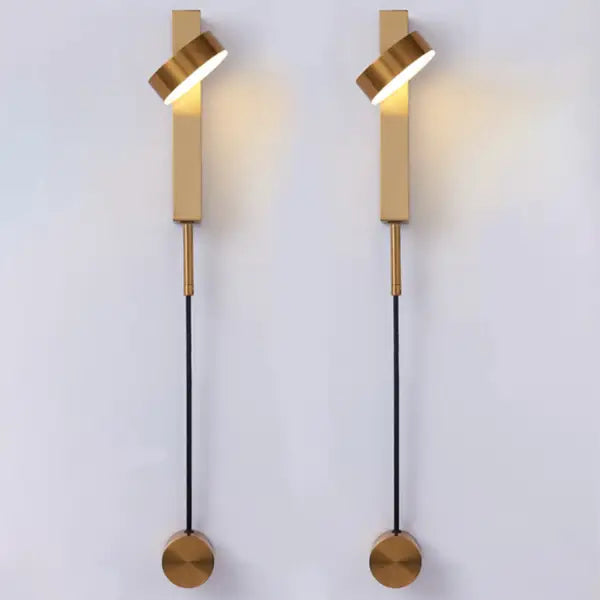 Minimalist black & brushed brass wall lamps bedroom dimmer switch