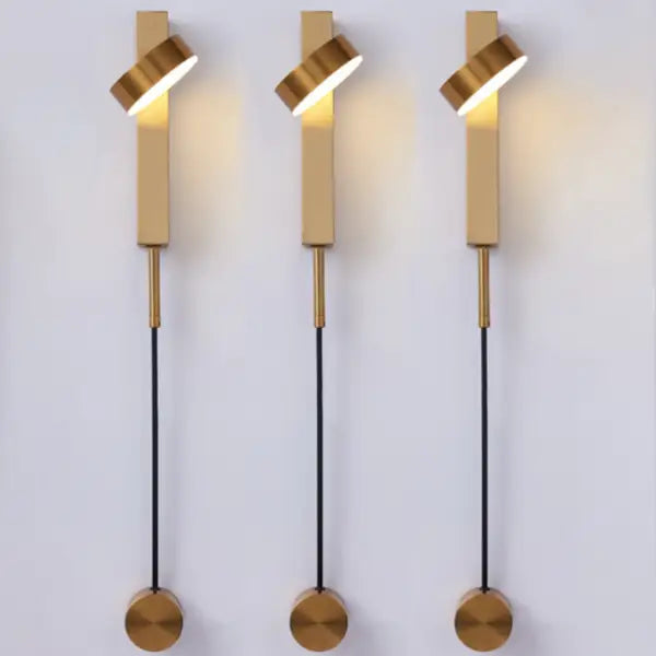 Minimalist black & brushed brass wall lamps bedroom dimmer switch