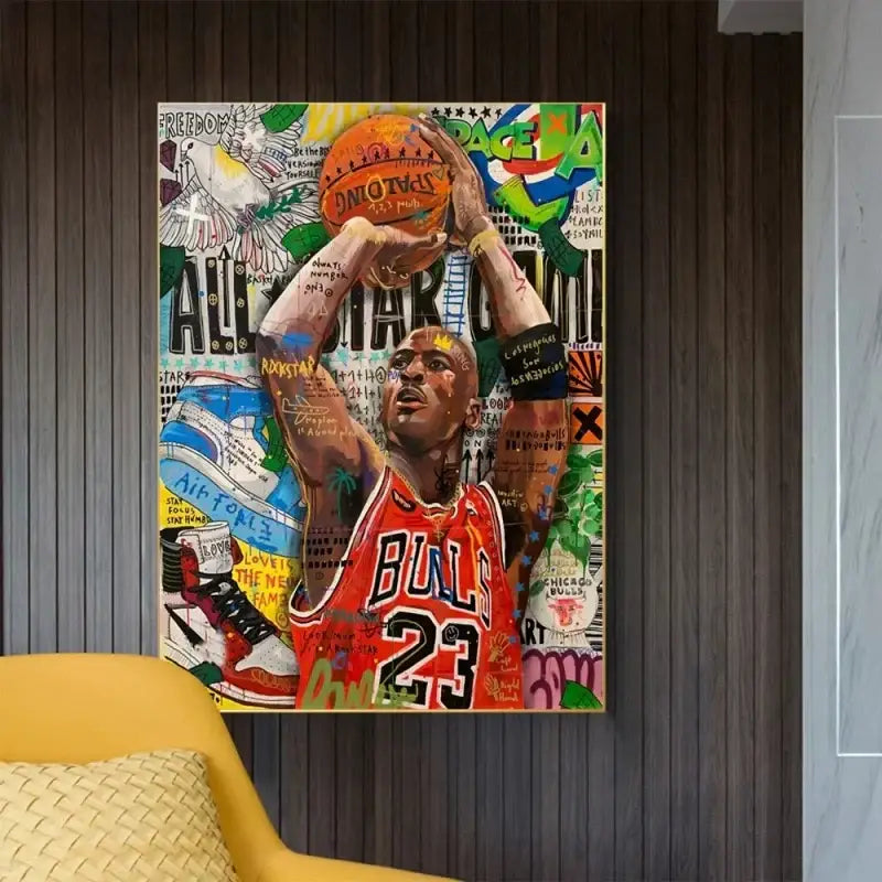 Graffiti basketball kobe bryant framed poster bedroom wall art