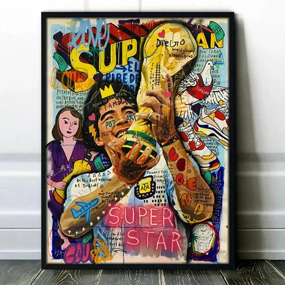Graffiti basketball kobe bryant framed poster bedroom wall art