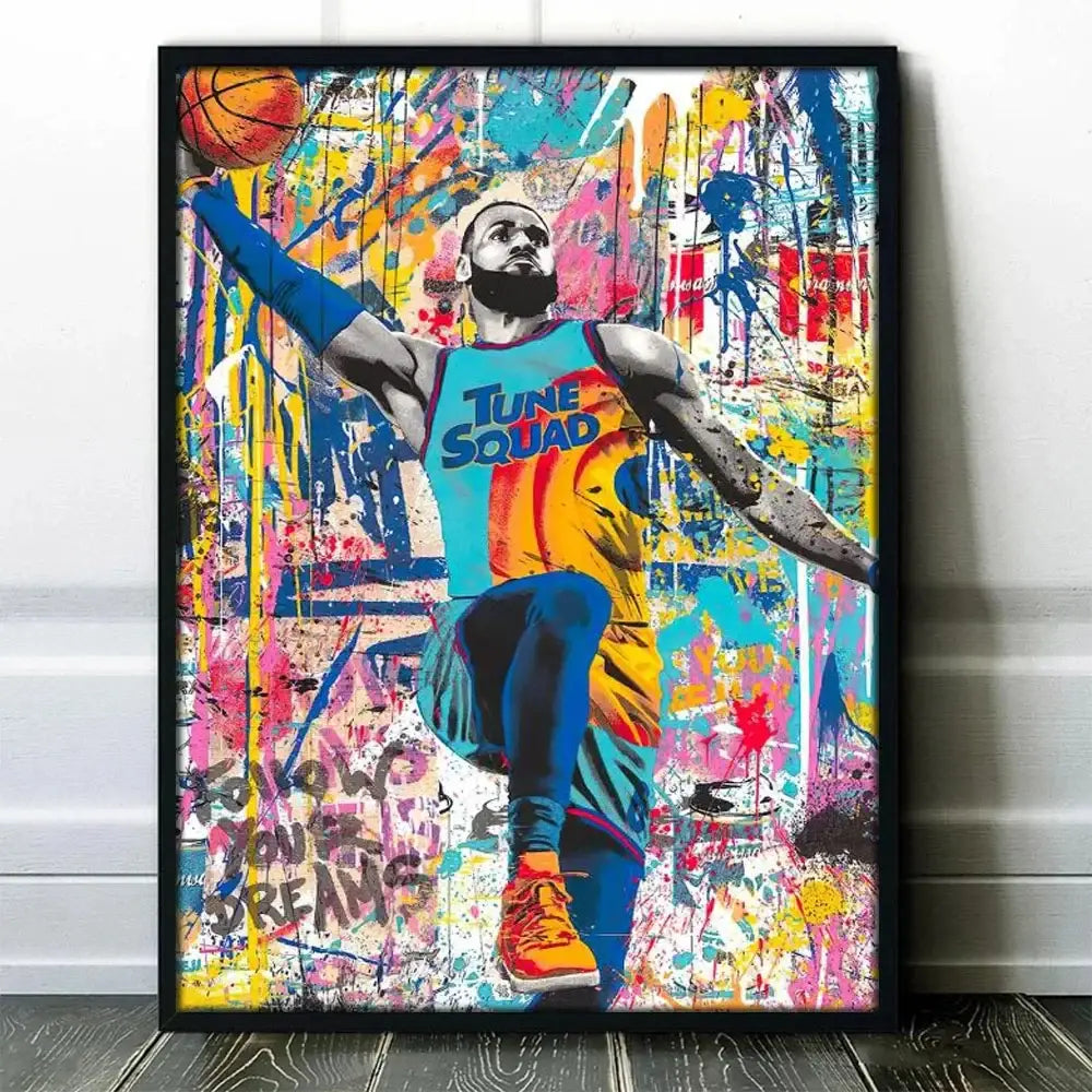 Graffiti basketball kobe bryant framed poster bedroom wall art