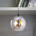 Industrial grey glass spherical pendant light kitchen fixture