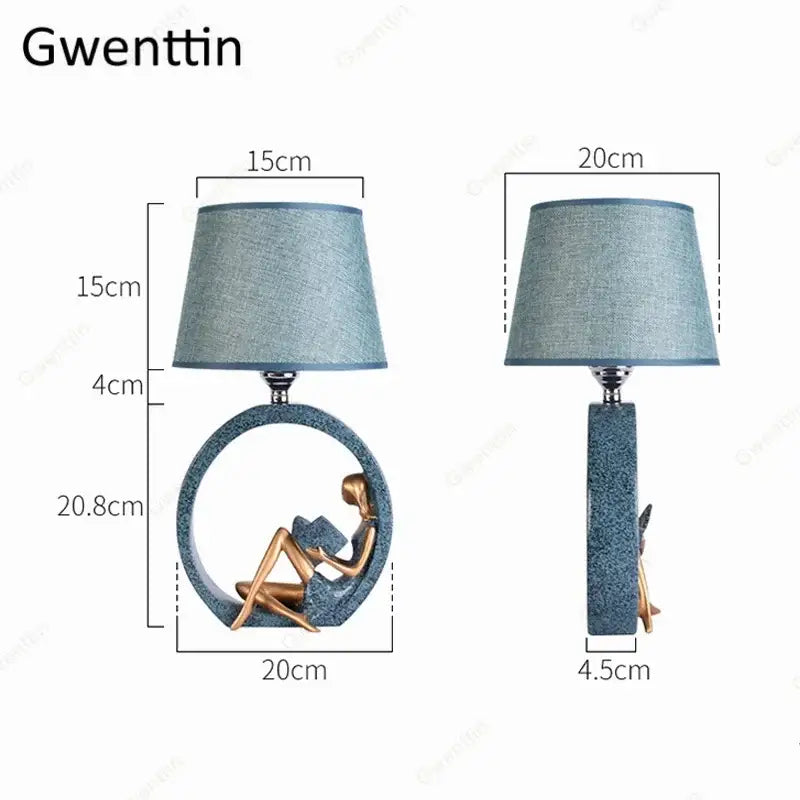 Decorbites guitar girl table lamp for bedroom reading light