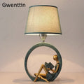 Decorbites guitar girl table lamp for bedroom reading light