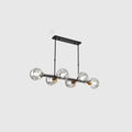 Modern black & gold hand-blown dimpled glass chandelier dining room