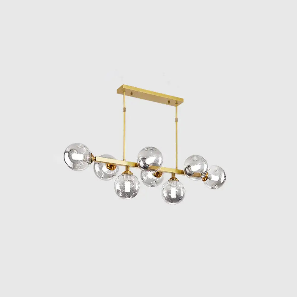 Modern black & gold hand-blown dimpled glass chandelier dining room