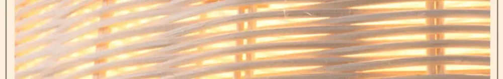 Boho natural bamboo pendant ceiling light dining room woven lamp