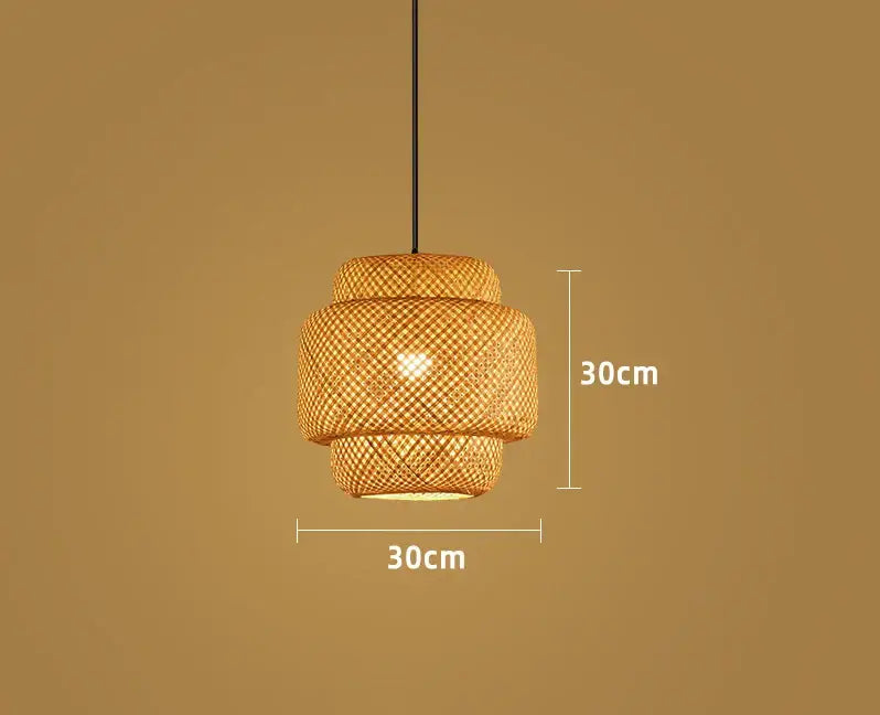 Hand-woven bamboo lantern pendant light – dining room dome chandelier