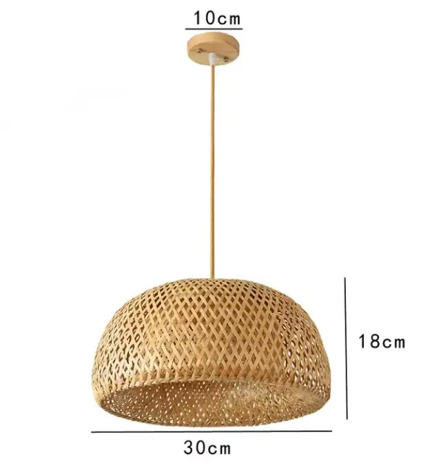 Handcrafted tiered natural bamboo pendant lamp for dining room