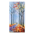 Vibrant autumn city landscape oil painting living room wall art