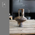 Rustic brown & gray handmade ceramic vase set living room decor