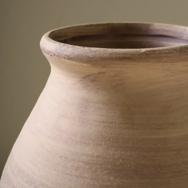 Retro handmade beige ceramic vase living room home decoration