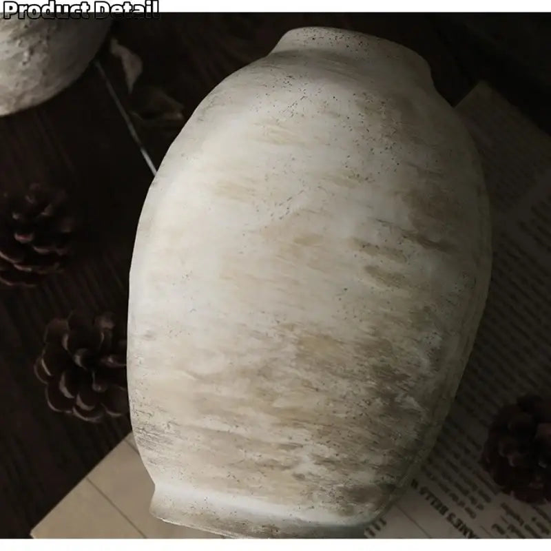 Rustic white speckled handmade ceramic vase living room decor