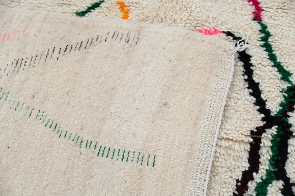 Beige abstract geometric azilal rug bedroom moroccan handmade decor