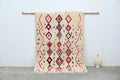 Handmade traditional azilal rug beige and pink bedroom decor
