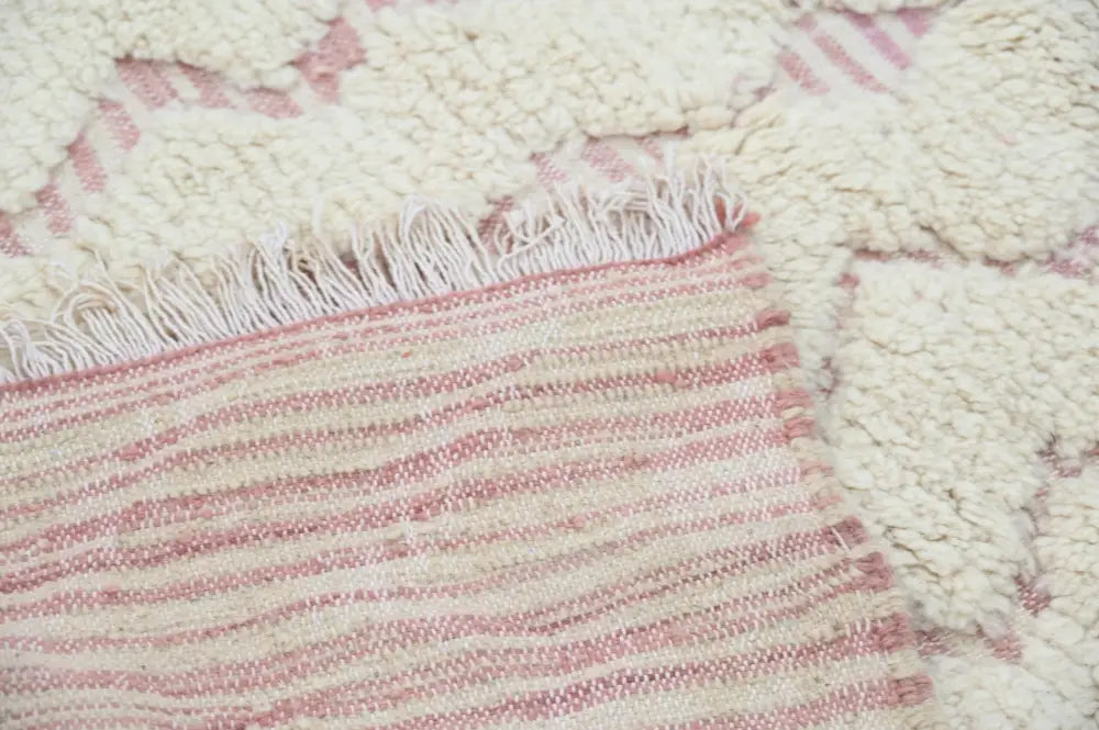 Handmade traditional azilal beige & dusty rose rug bedroom decor