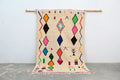 Handmade beige geometric azilal rug 250x160cm living room decor