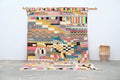 Handmade moroccan azilal rug earthy patchwork living room decor