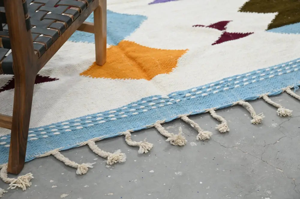 Handmade geometric azilal rug 305x204cm living room woven decor