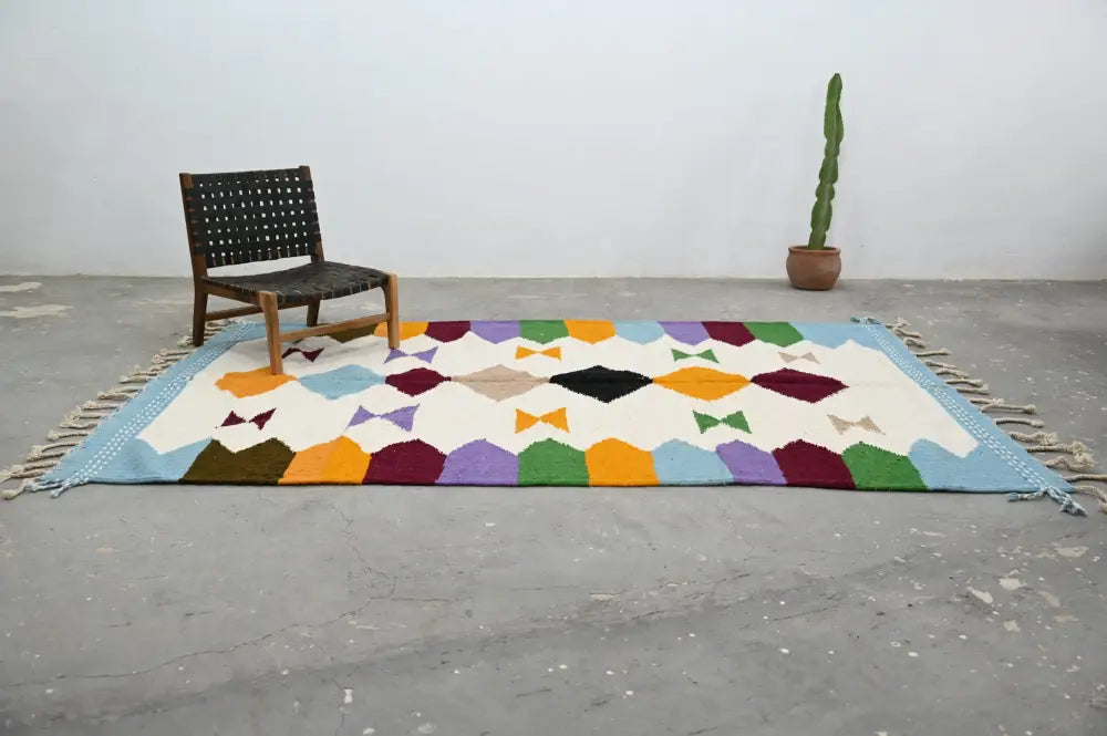Handmade geometric azilal rug 305x204cm living room woven decor