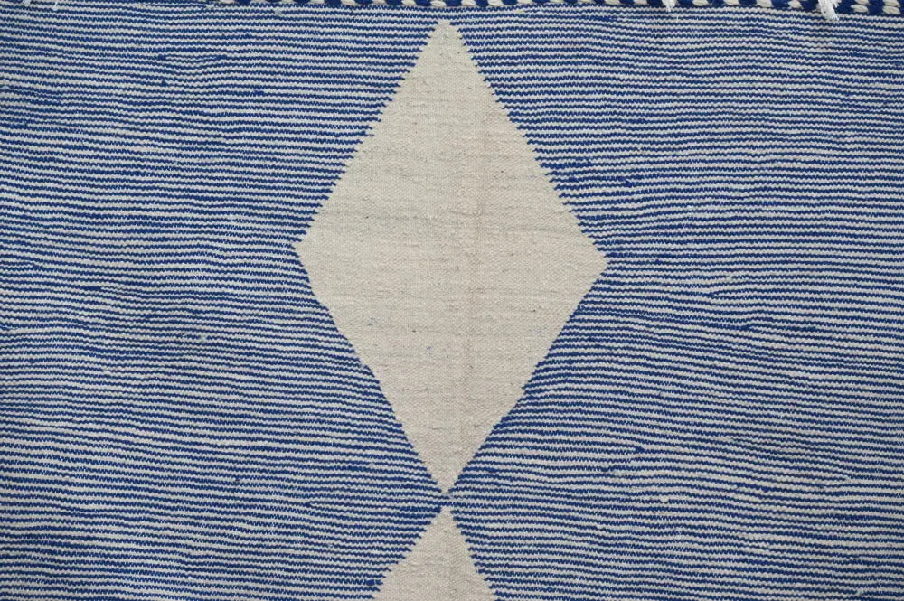 Handmade gray & cream geometric azilal rug 306x177cm living room decor