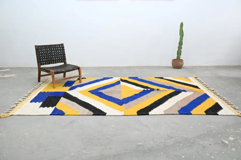 Modern abstract geometric moroccan azilal rug – living room wall art