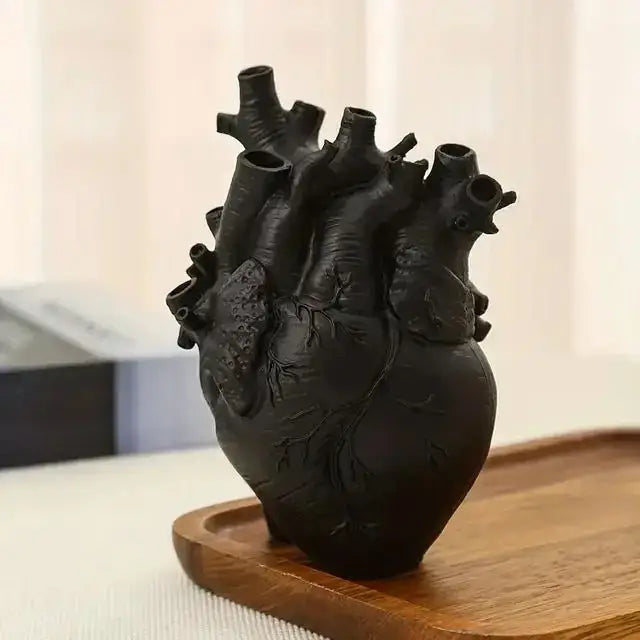 Anatomical heart shape resin vase living room decor