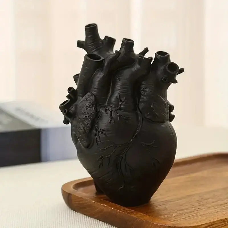 Anatomical heart shape resin vase set living room decor
