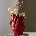 Anatomical heart shape resin vase set living room decor