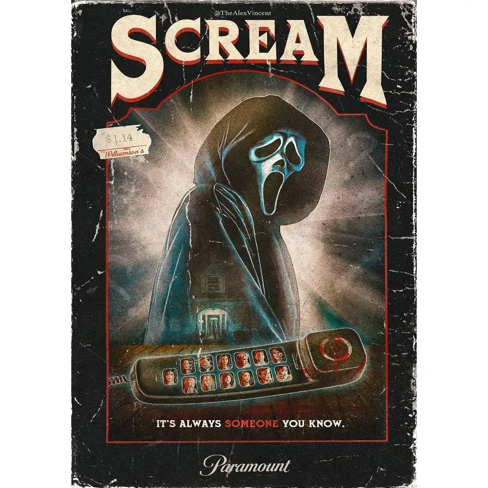 Retro scream horror movie wall art bedroom framed poster