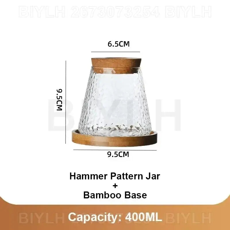 Modern clear glass flower pots with wood base living room planters