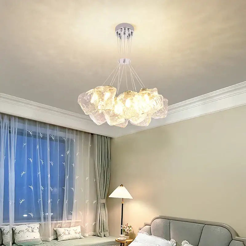 Decorbites iced crystal chandeliers cloud led living room light