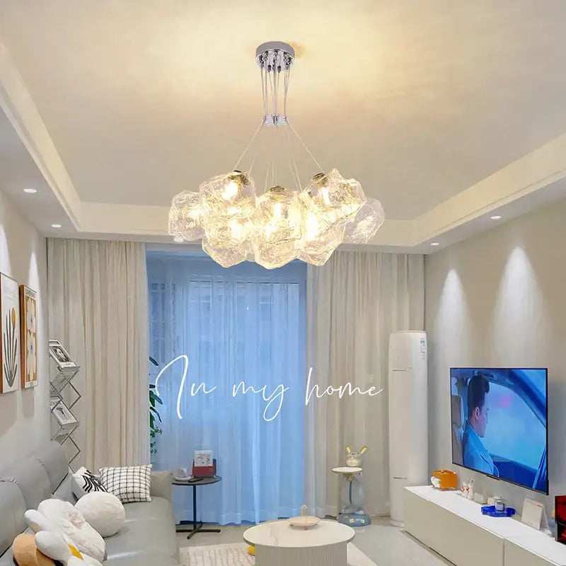 Decorbites iced crystal chandeliers cloud led living room light