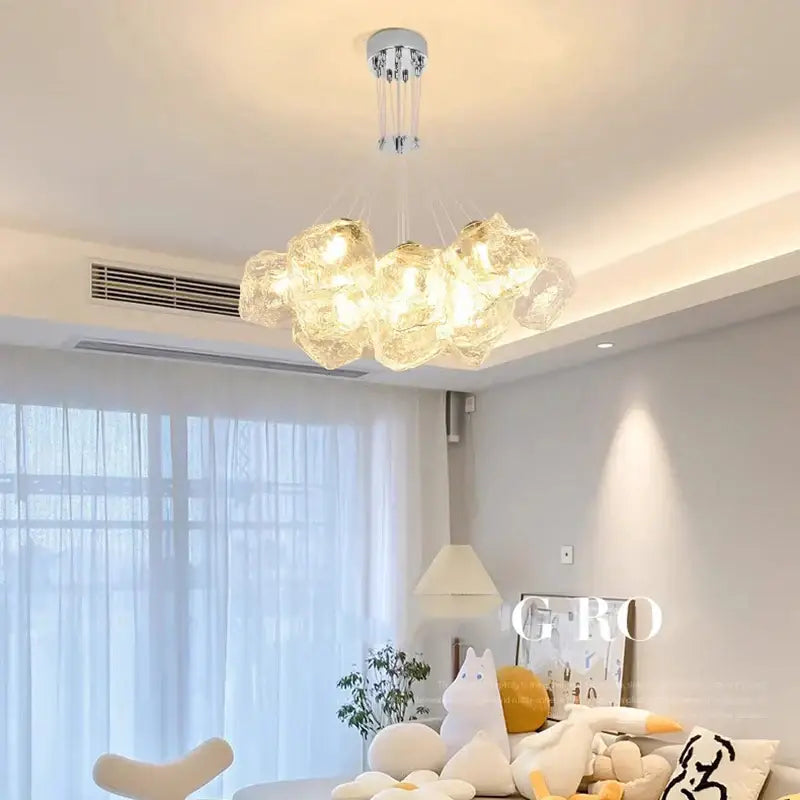 Decorbites iced crystal chandeliers cloud led living room light