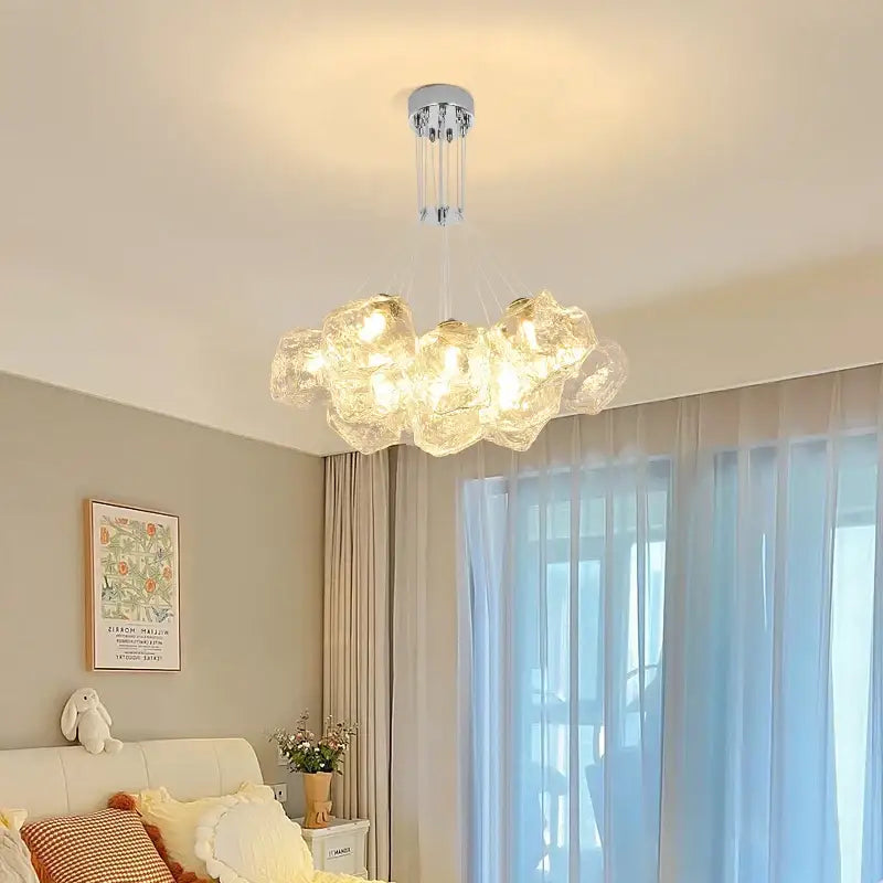 Decorbites iced crystal chandeliers cloud led living room light