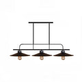 Industrial black finish flared 3 light pendant – dining room lamp