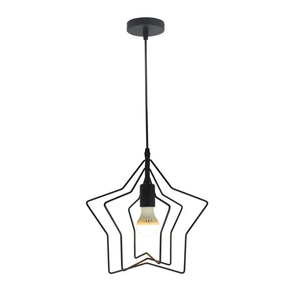 Decorbites industrial chandelier black circular ring living room light