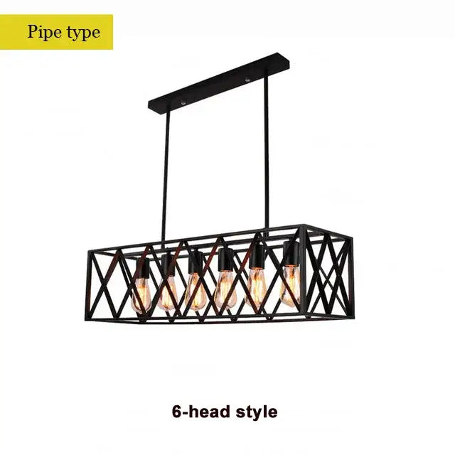 Decorbites industrial chandelier black lattice dining room pendant light