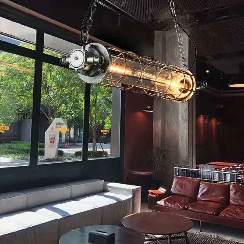 Decorbites industrial chandelier retro metal cage light for cafe loft