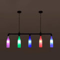 Industrial iron pipe multi-color bottle pendant light dining room