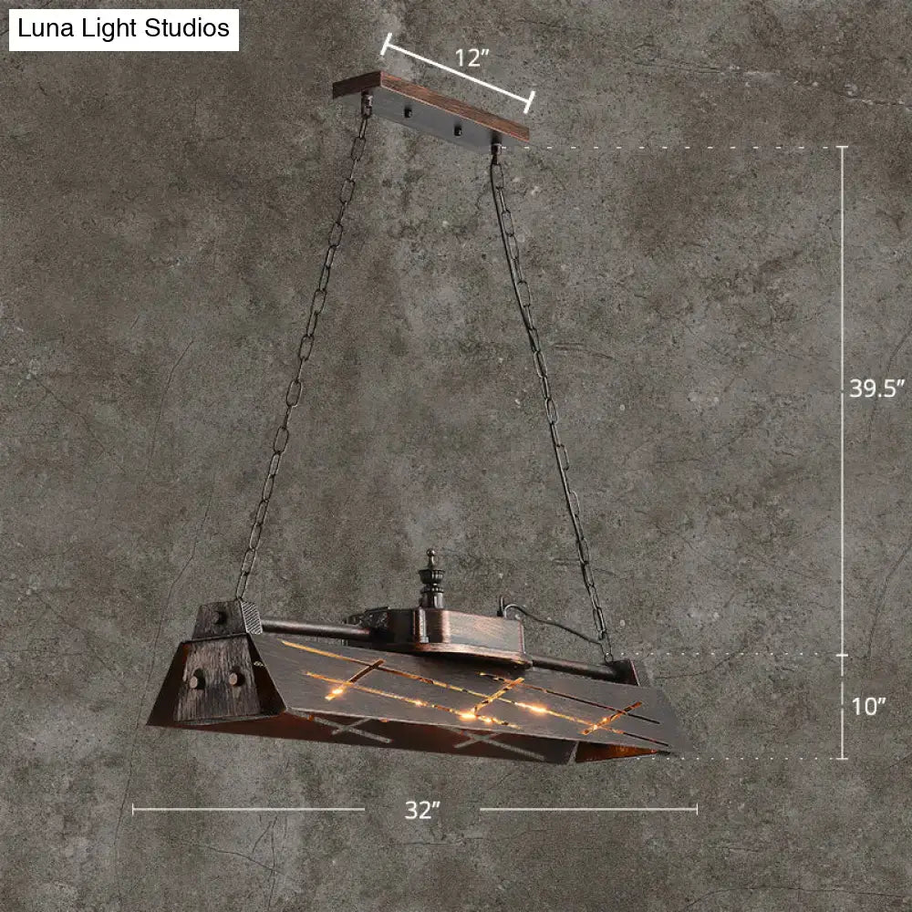 Decorbites industrial metal 4-light hollow pendant for dining room