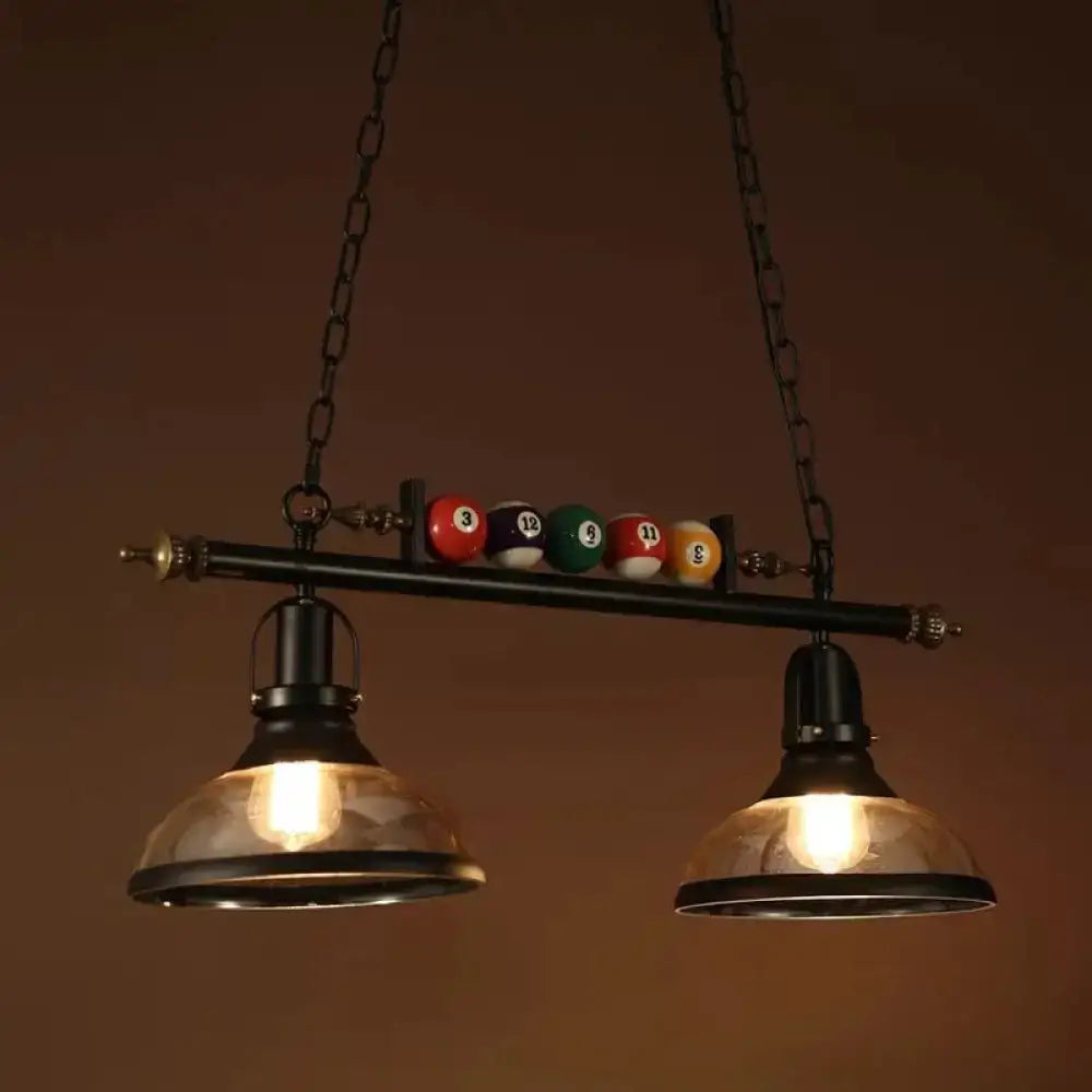Industrial style black metal island light kitchen bowl shade