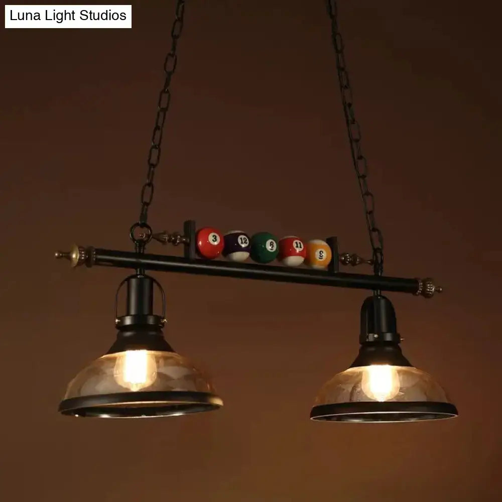 Industrial style black metal island light kitchen bowl shade