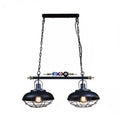 Industrial style black metal island light kitchen bowl shade