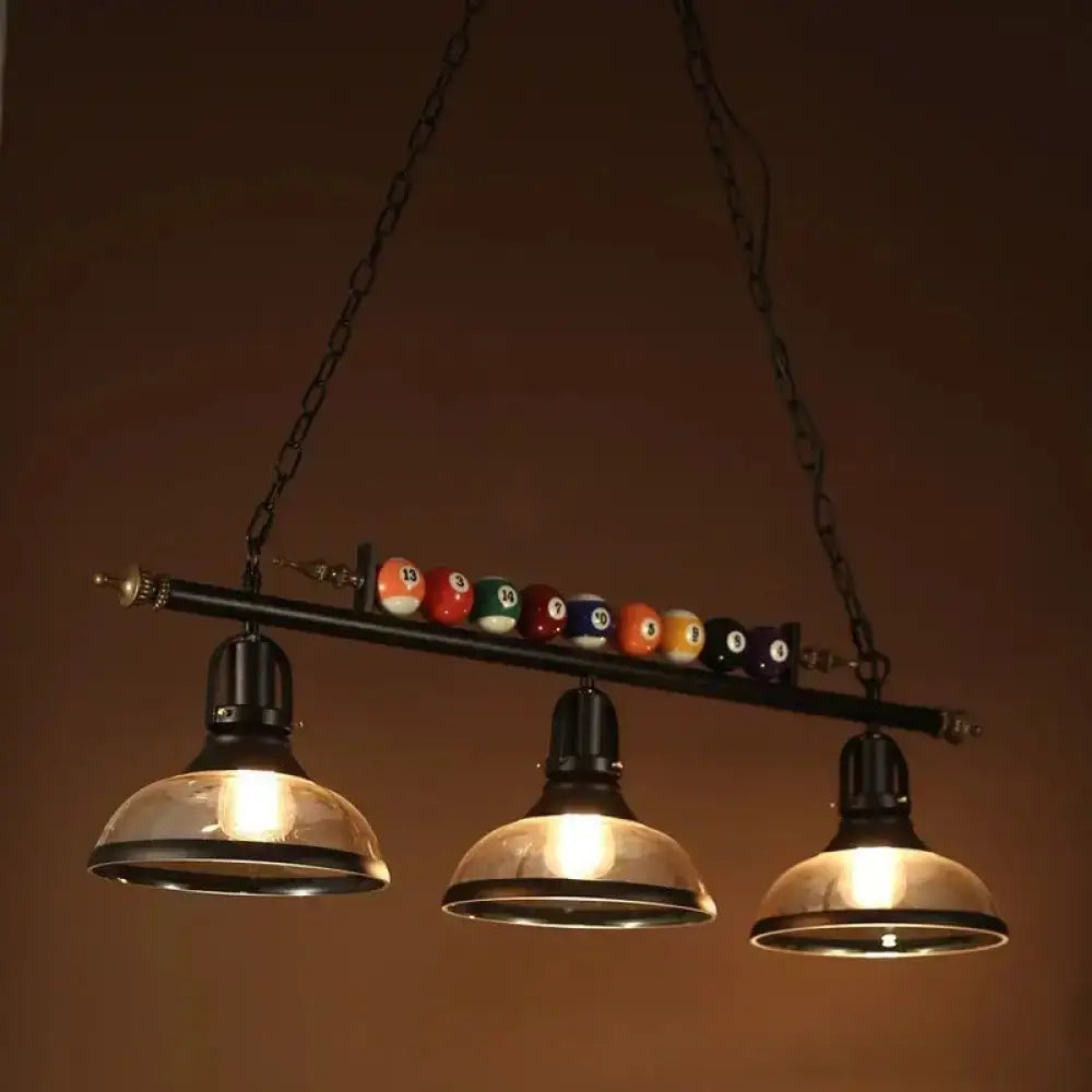Industrial style black metal island light kitchen bowl shade
