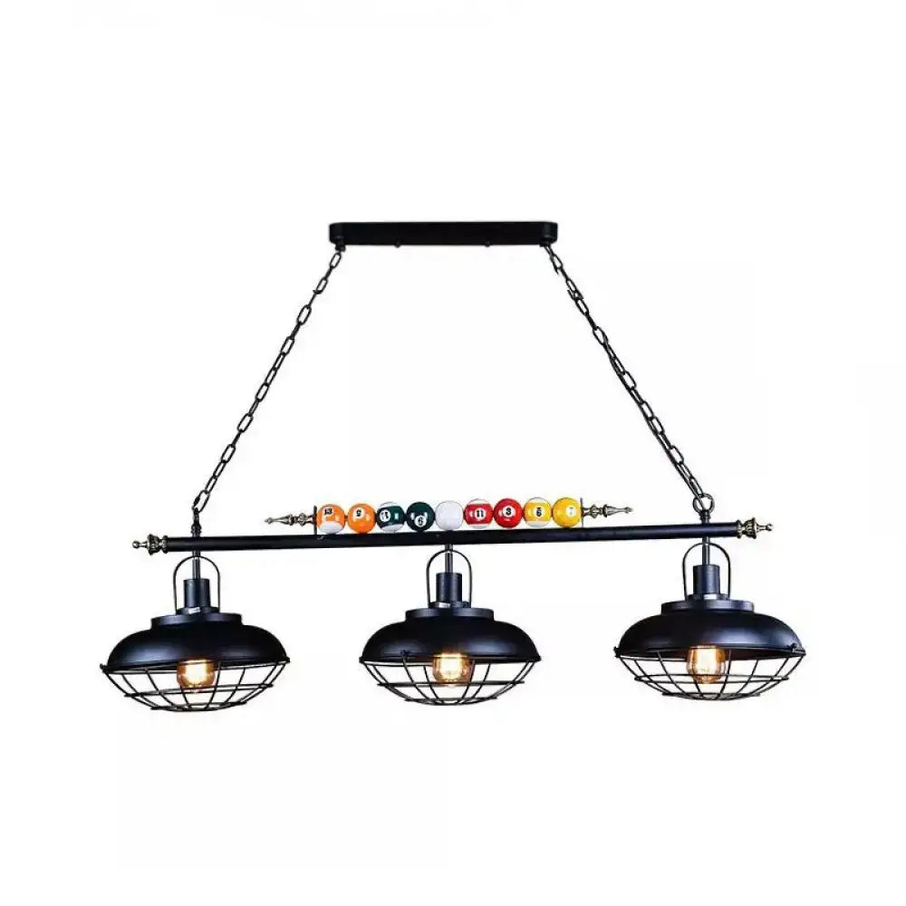 Industrial style black metal island light kitchen bowl shade