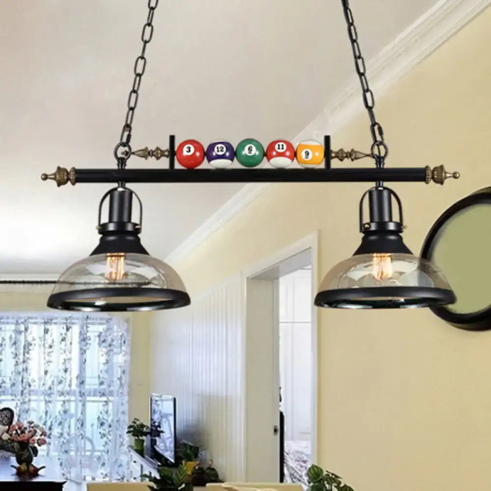 Industrial black metal island pendant billiard light dining room