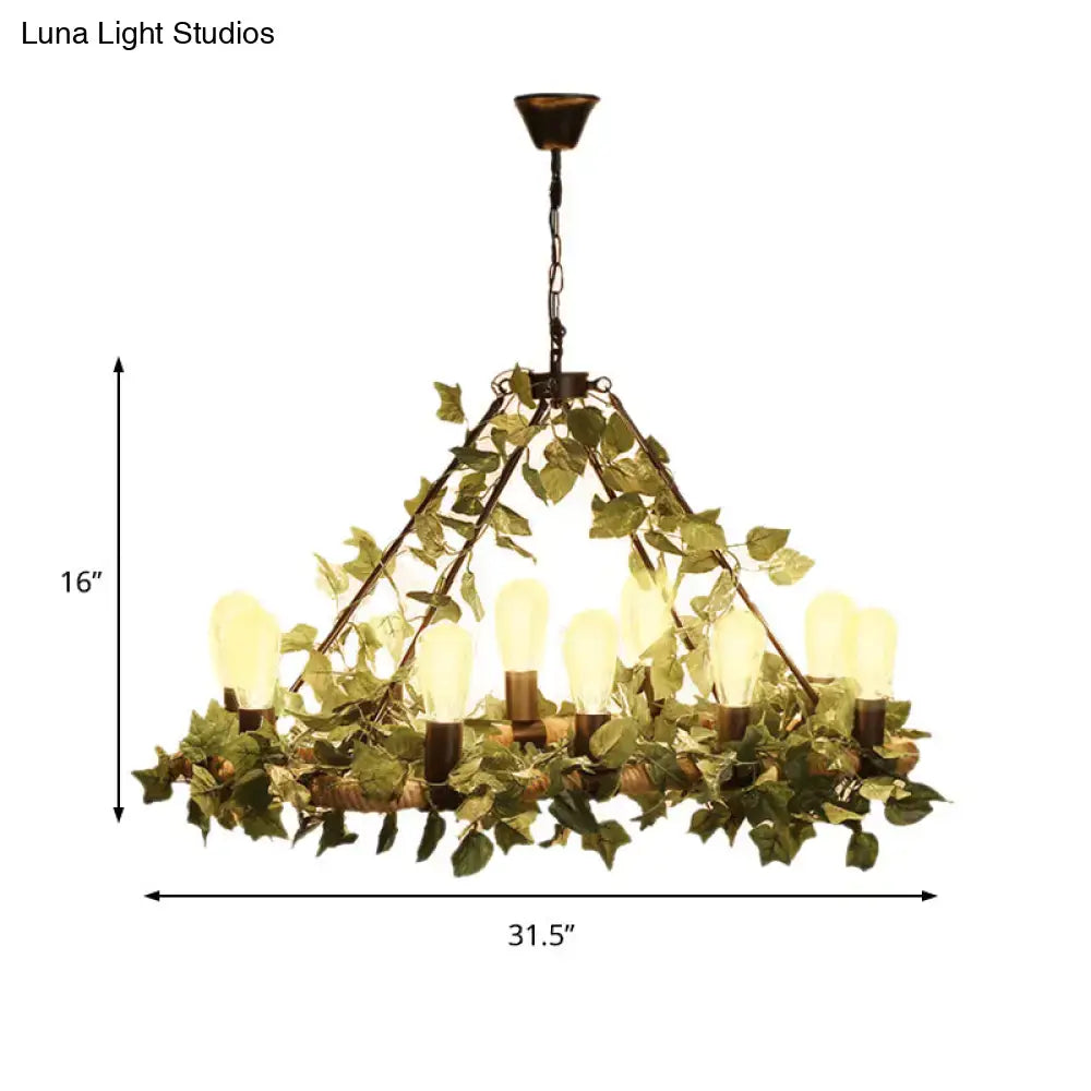 Industrial pink & green ivy led pendant light – restaurant dining room